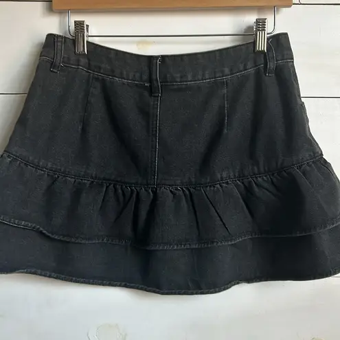 Romwe Women's Black Denim Mini Skirt Size Medium