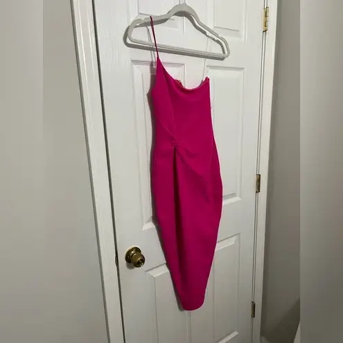 Nookie NWT Lust One Shoulder Midi Dress in Neon Pink