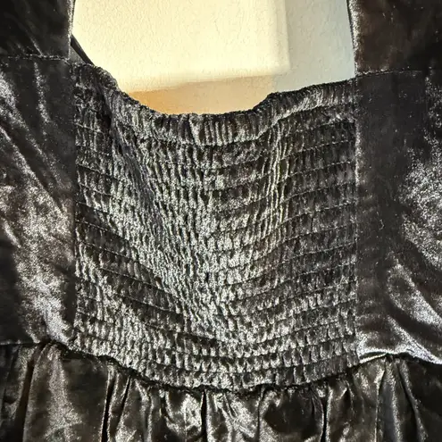 Maeve Anthropologie Sweetheart Velvet Mini Dress Womens Small Black Holiday NWOT