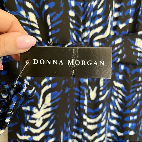 Donna Morgan NWT Blue & Black Tie Waist Mini Dress 8