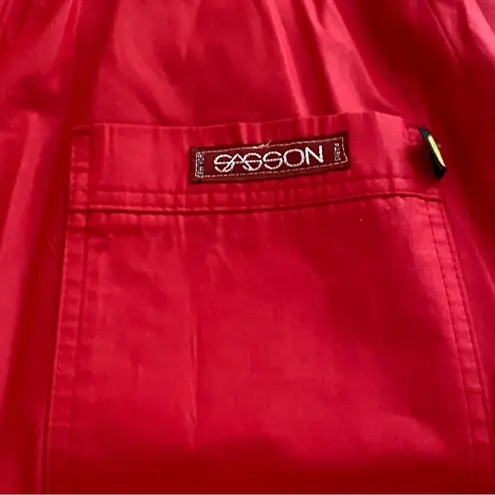 Vintage Red Dress XS 70s Retro Sasson Paris New York 80s Classic Nostaglia Party