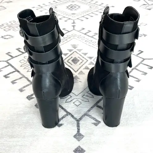 Mango MNG Black Buckled Suede Ankle Boots