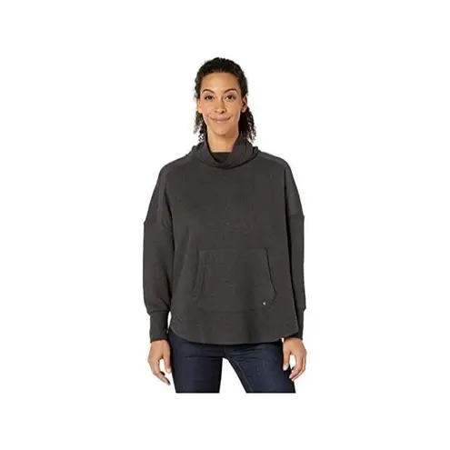 prAna NWT New Womens M Cozy Up Poncho Charcoal Heather Dark Gray Pocket