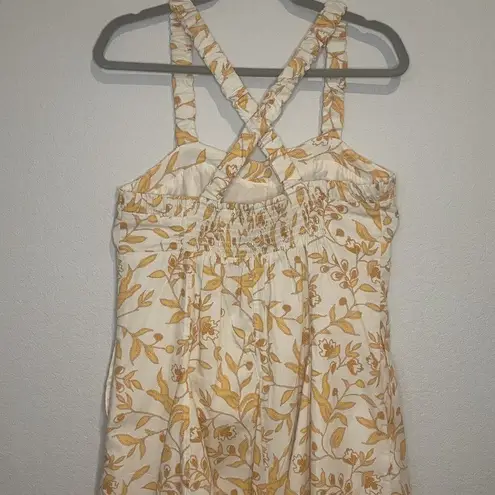 Anthropologie Maeve Sweetheart Floral Dress Orange And White Small