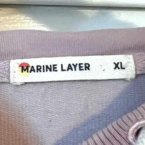 Marine layer Cropped Hoodie Women's XL Soft Dusty Mauve Pink Lilac Drawstring