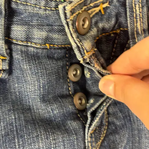 Arden B Vintage Y2K . Jean Denim Skirt Frayed Hem Size 2 Indie 2000s