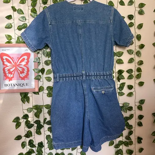 Gloria Vanderbilt Women’s vintage 90s denim romper short jumpsuit Petite Med