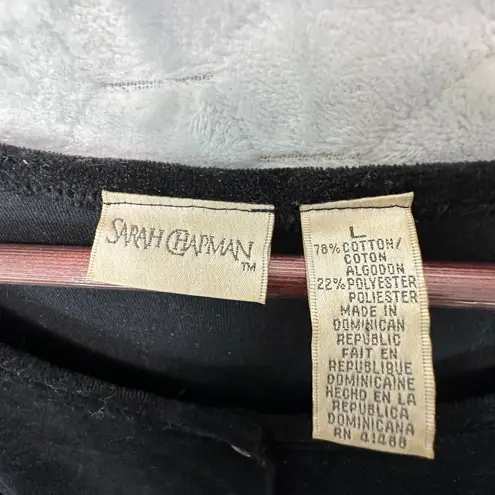 Vtg Sarah Chapman Womens Black Velvet Button Front Maxi Dress L Whimsigoth Size L