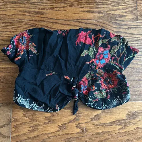 Free People  Sunshine Safari Cropped Top Sweetheart Neckline Size 0 Size XS Flora