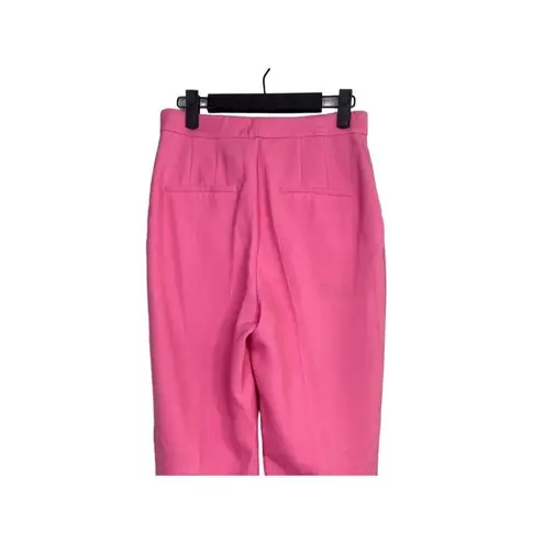 ZARA  Pleated Stretch Knit High Waist Slim Fit Casual Trousers Pockets S Pink