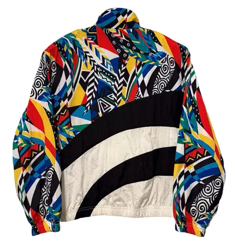 Head Sportswear Vintage Full Zip Windbreaker Abstract Pattern Size Large