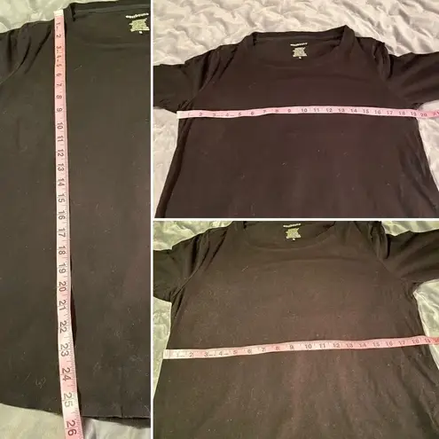 Westbound Mixed Media Cotton Blend Long Sleeve Back Pleat Top Black M