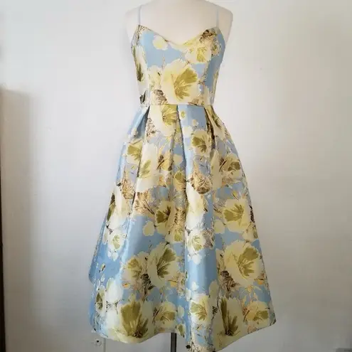 Eliza J 🆕 Jacquard Brocade Floral Midi Flare Dress