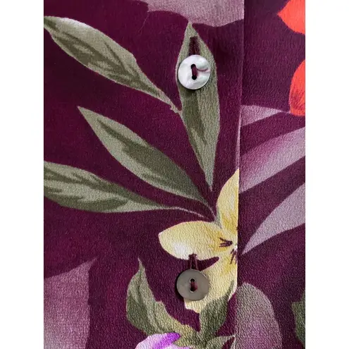 Jennifer Moore Petites Vintage Floral 100% Silk Blouse size 6P