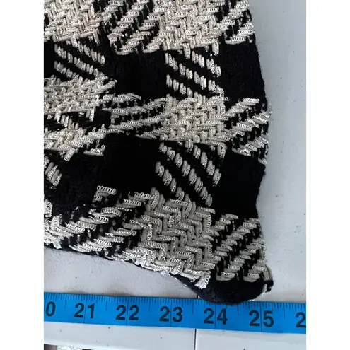 Coldwater Creek Houndstooth Blazer Chenille Jacket Black Size 12 Petite Womens