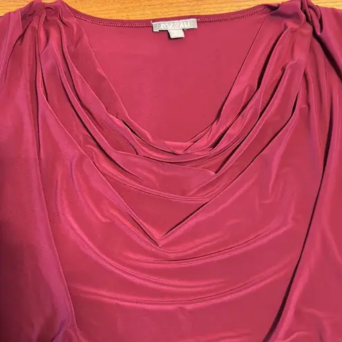 Roz & Ali Burgundy/Maroon/Deep Wine Colored Silky Blouse in Great Condition, barely worn