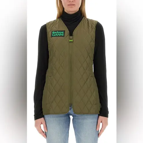 Barbour NWT x Ganni Collab Betty Reversible Vest Green size US10 UK14