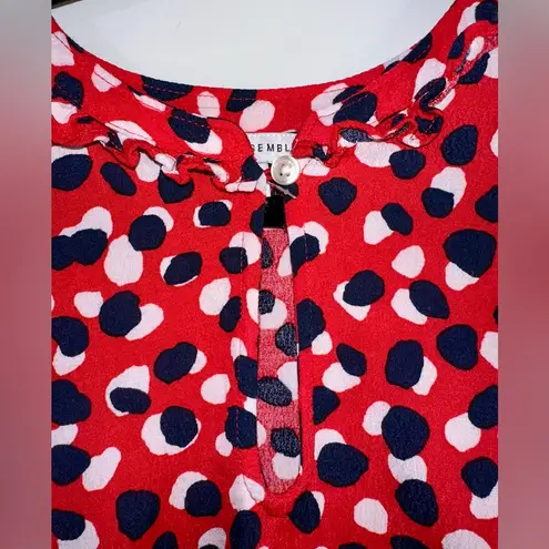 EUC FREE ASSEMBLY red dress with belt tie