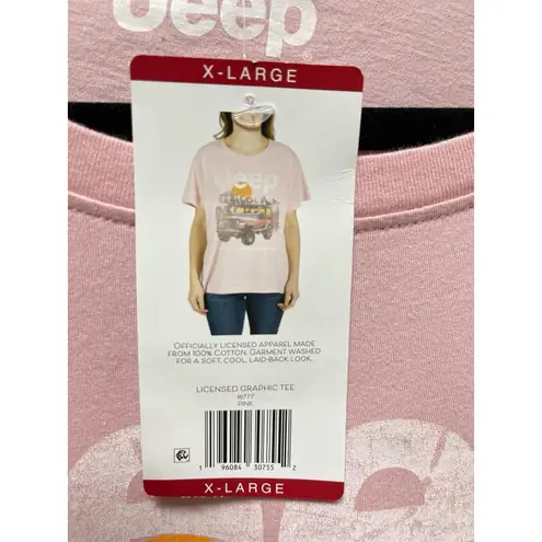 Jeep Women's Tee T-Shirt Pink Logo Size X-Large New! XL Journey Beyond S/S
