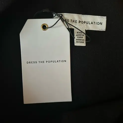 Dress the Population Tiffany One-Shoulder Midi Black Dress Size XXL NEW