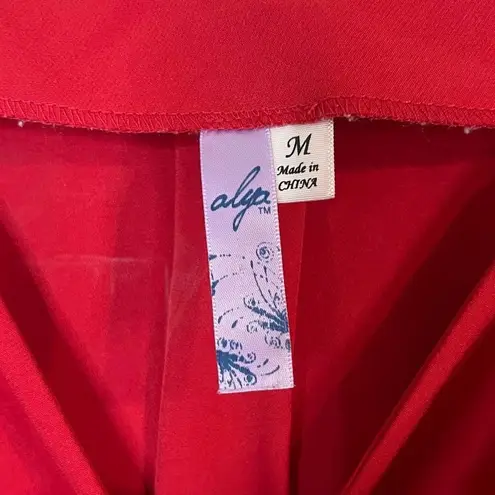 Alya  bright red cold shoulder flowy sleeve cutout blouse Size M