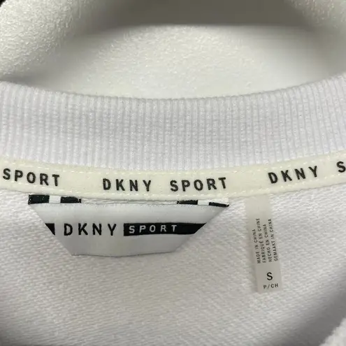 DKNY  Sport Logo Patch Sneaker Dress White Sweatshirt Size Small NEW Casual