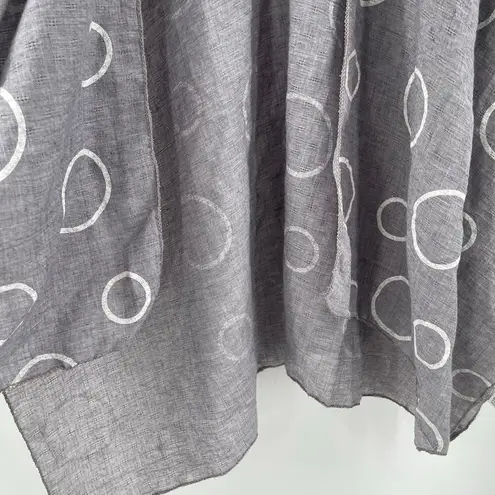 TREZO Wrap Shawl Circles Lagenlook Gray White Artsy Art Funky Cotton Blend Light