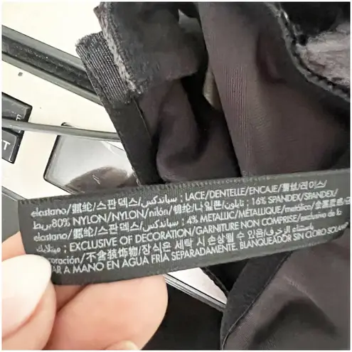 INC International Concepts Velvet Bodysuit Navy Gold Lace Size Medium Whimsygoth Blue