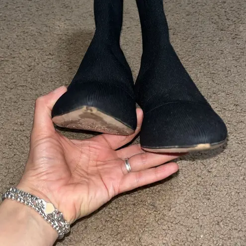 Miu Miu Black Sock Boots Pointed Toe Bootie Black Nero Cromo 37 / 7