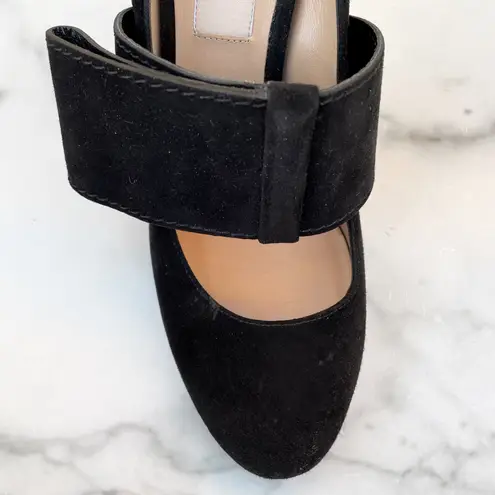 Valentino Garavani Valentino women’s black suede Mary Jane high heel bow pumps size 37 US 7