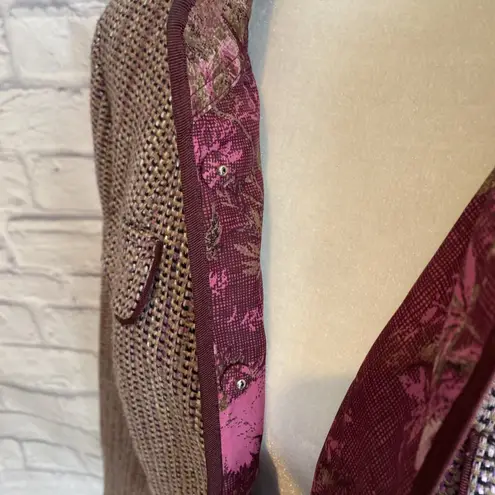 Valerie Stevens Wool Blend Women's Preppy Tweed Fall Blazer Size 14