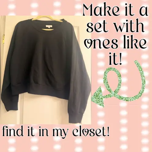 Colsie Teal Blue Fleece Lounge Slight Crop Sweatshirt