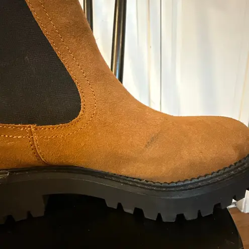 Caslon water repellant chestnut suede Chelsea boot 6