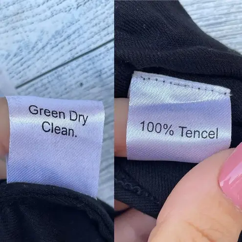 CAROLINA BENOIT MARRAKECH BLACK PANTS WITH PEARLED HEM SMALL Black