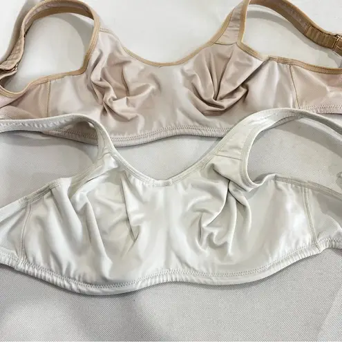 Wacoal Simone Sport Hight Impact Underwire Bra Sz. 34D-855170 Lot Two Tan/White
