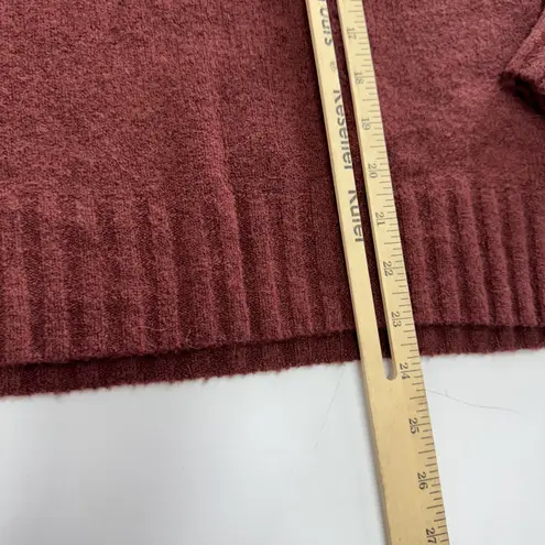 Point Sur Sweater Womens Large Burgundy Mock Neck Merino Alpaca Blend Ribbed Red