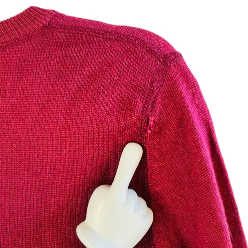 Le Léon Grande Gueule Red 100% Merino Wool Sweater Made in Nepal Womens S French - Image 7
