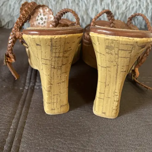 Dollhouse  Brown Wedge Sandals Size 8