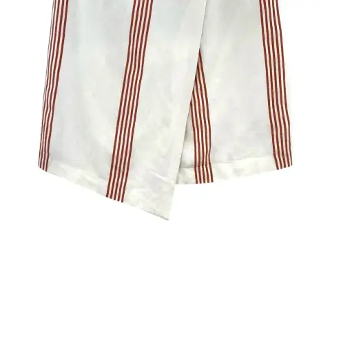 Anthropologie  Hutch Rori Skirt Wrap Buckle‎ Striped Asymmetric White Rust Size 4 - Image 6
