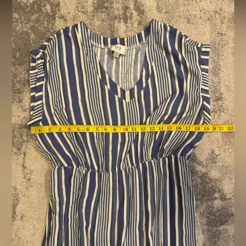 ECI  Navy and White Striped Maxi Dress