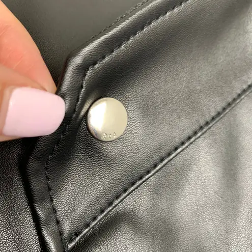 RtA Paloma Lambskin Vinyl Mini Skirt Black Neptune Womens 6 NEW