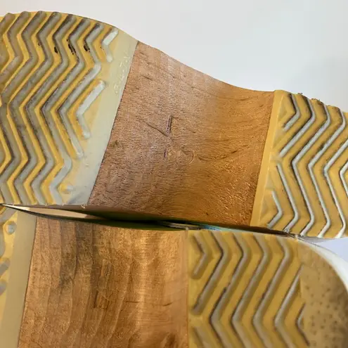 Handmade in Sweden Lime Green Genuine Leather Wooden Clog with Buckle Size 37