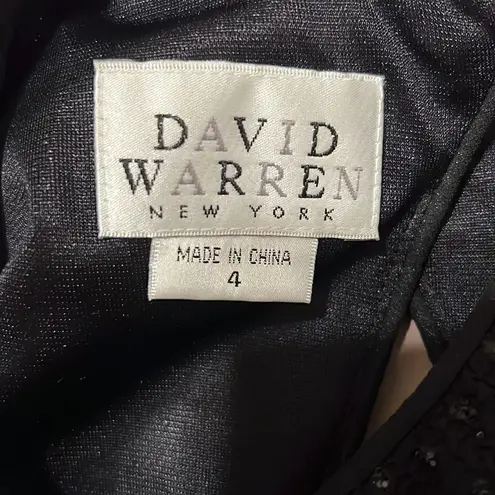David Warren NY NWT black sparkly sleeveless zip back keyhole lined sheath dress Black Size 4