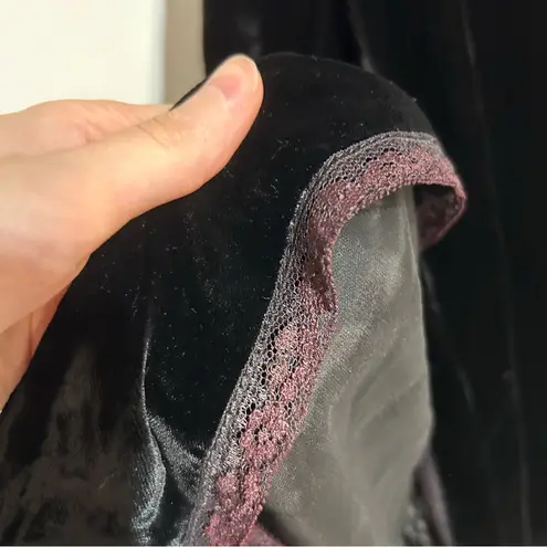 Vintage ILGWU Union Made Black Velvet Maxi Dress Glam Whimsygoth Fairy Regency Size M