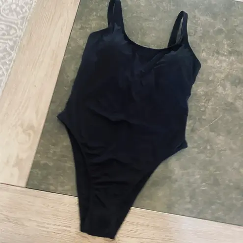 Tempt Me Women High Cut One Piece Swimsuit Low Back Scoop Neck Retro