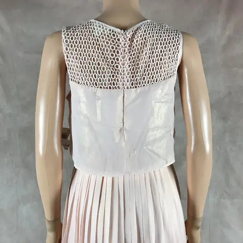 Maison Jules Crochet-Yoke Pink Shimmer Dress NWT SMALL
