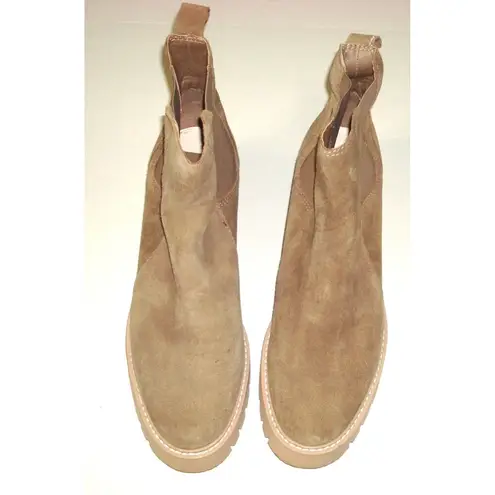 New Womens 11 Tan Leather Suede Dolce Vita Ankle Platform Boots Halina Ankl Lugg