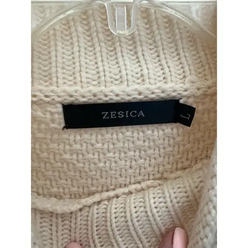 Zesica Women's Chunky Knit Turtleneck Sweater Ivory Size L Size L