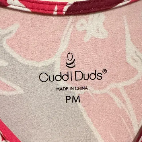 Cuddl Duds Floral ONE PIECE Short Sleeve Jumpsuit Red Pink White PM