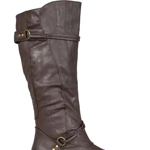 Journee Collection Biker Women's Harley Boot - Brown - size 9